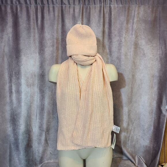 Style & Co Pink Metallic Threaded Scarf & Beanie - Picture 2 of 9